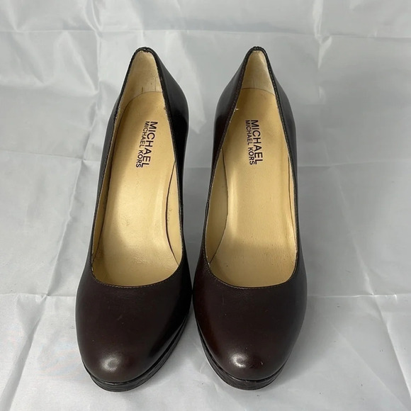Michael Michael Kors Leather Pumps Chocolate Brown Croc Effect Embossed Size 8 - Picture 5 of 12